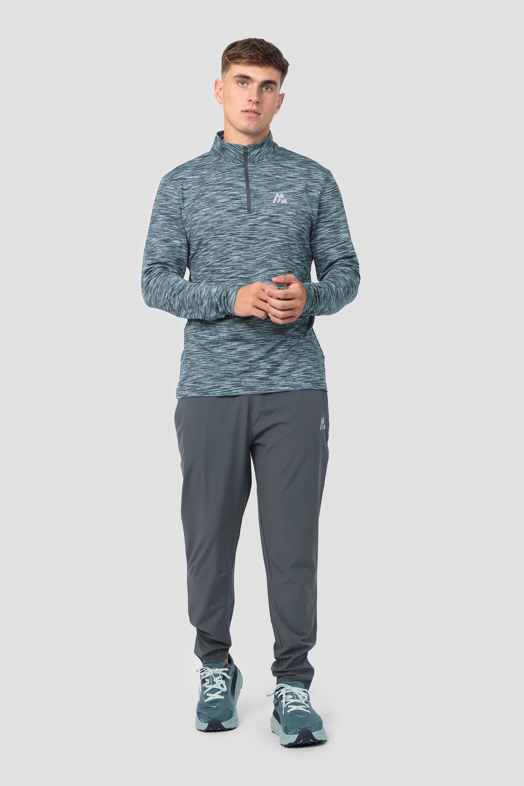 Trail 1/4 Zip - Blue/Grey Multi