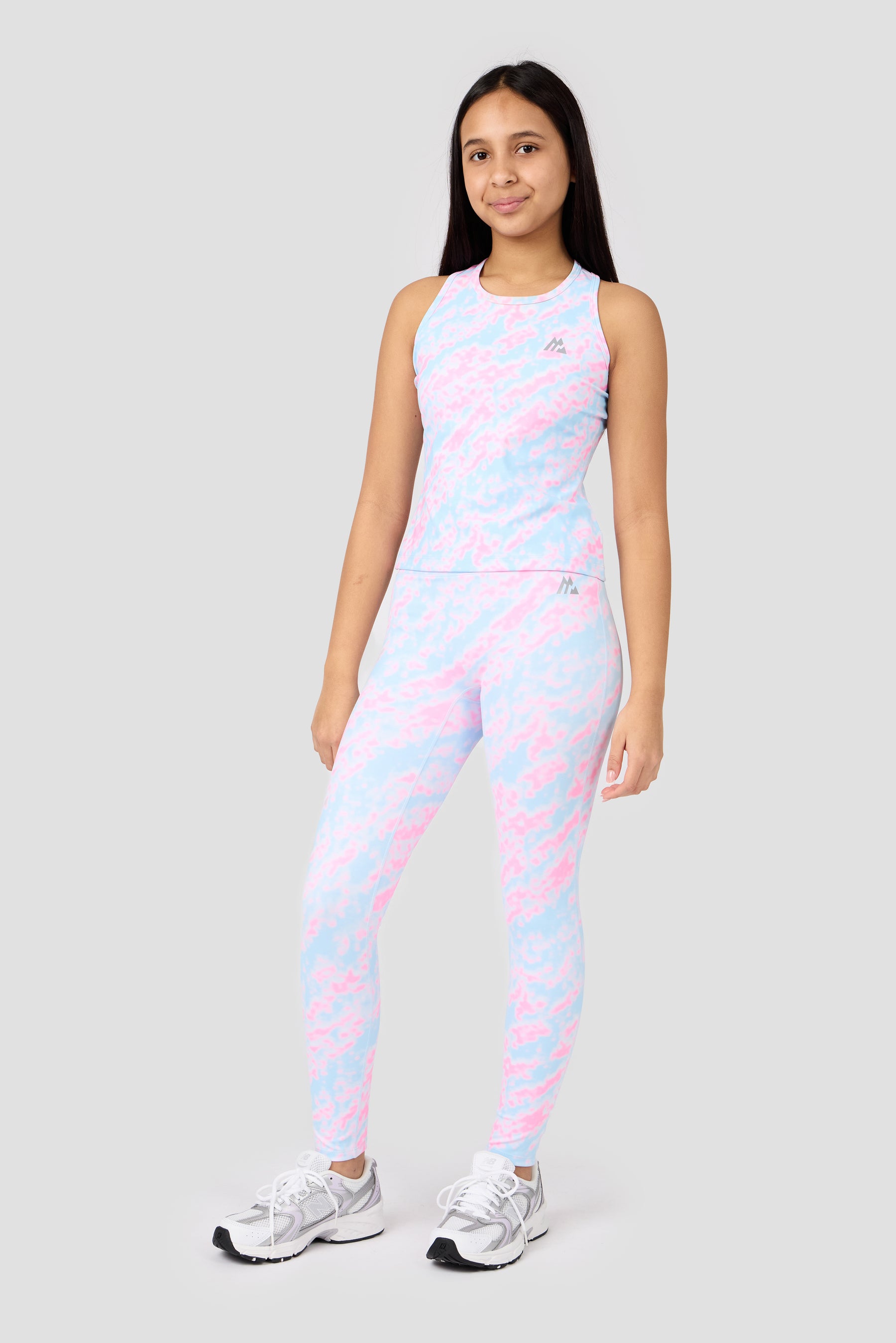 Girls Celeste Legging - Misty Blue/Candy Floss/White