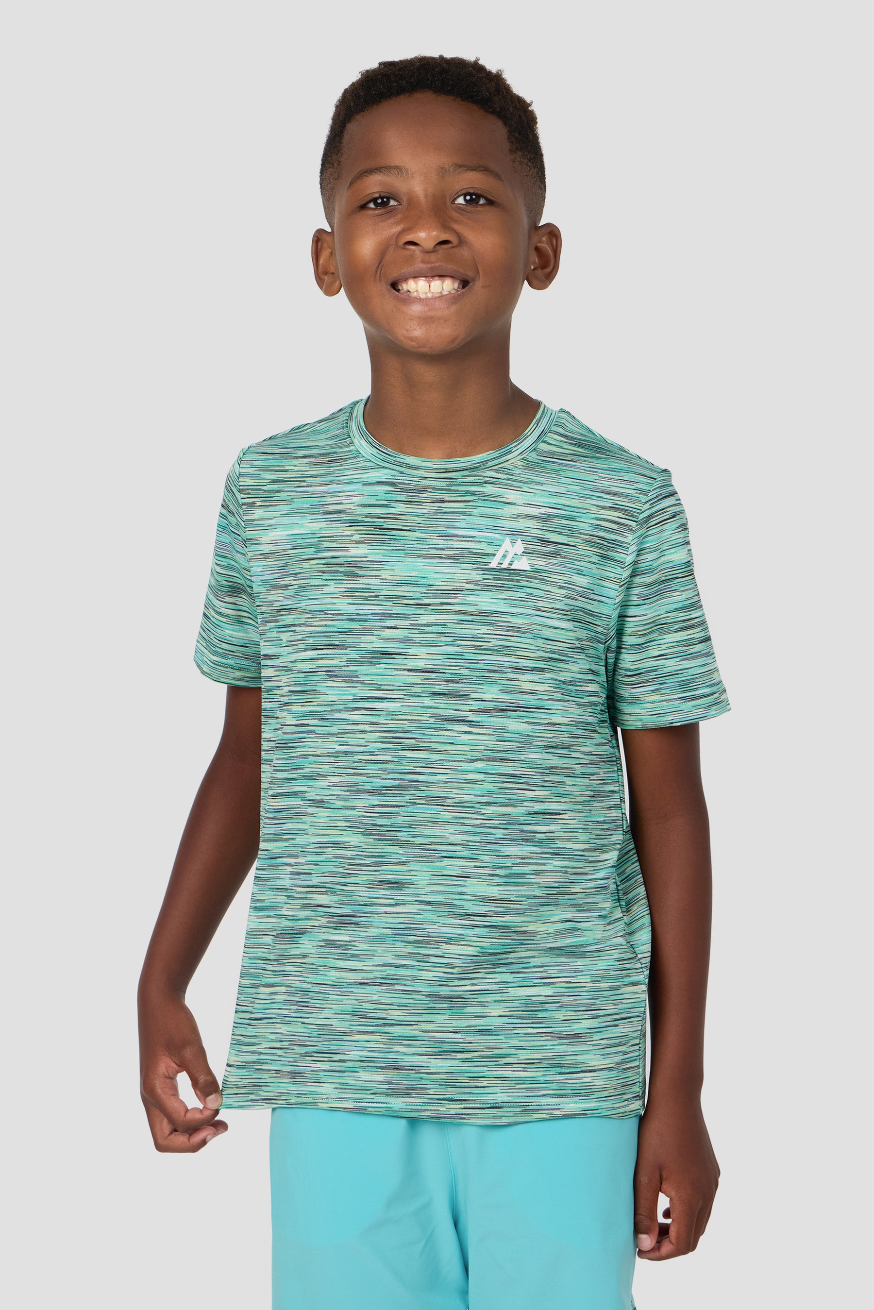 Boys Trail T-Shirt - Blue/Teal/Green