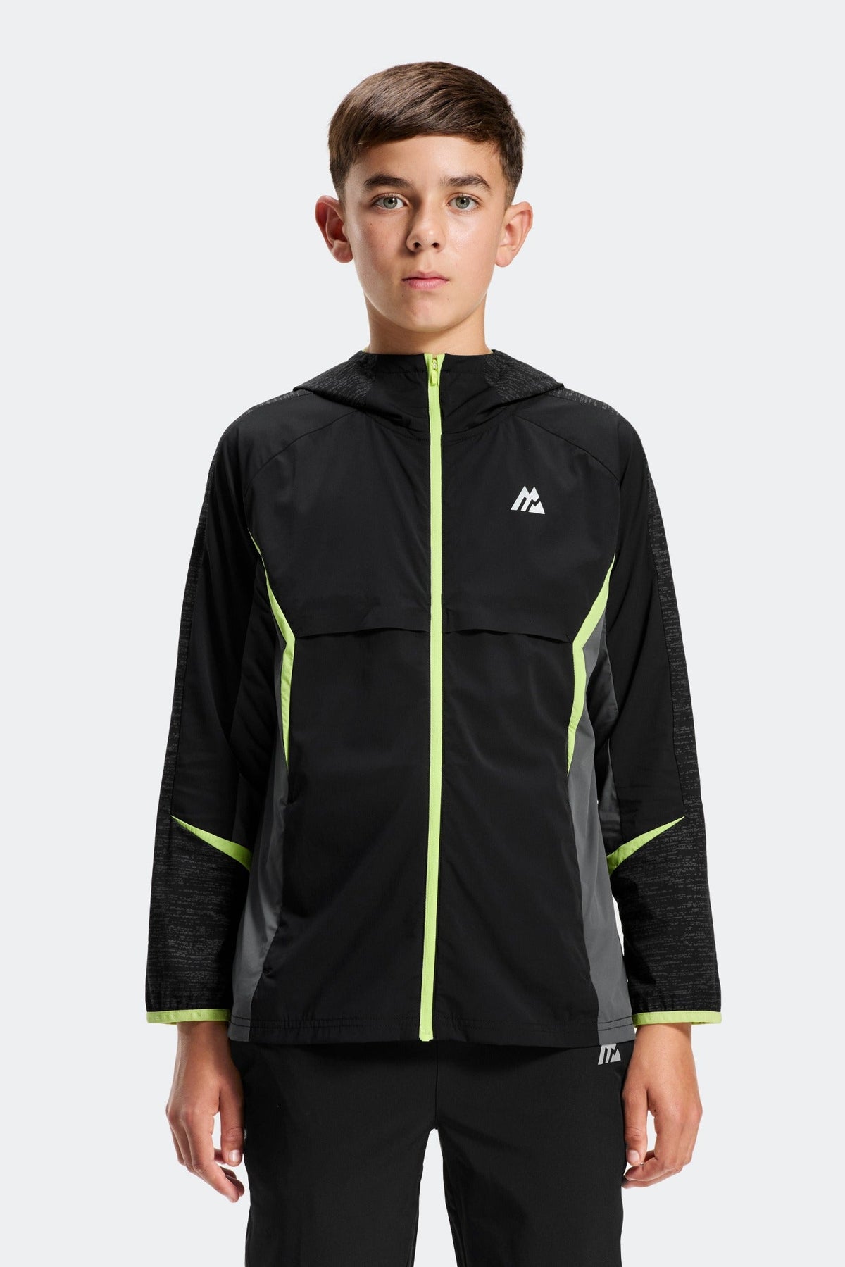 Boys MTX Run Apollo Jacket - Black/Asphalt/Apple Crush
