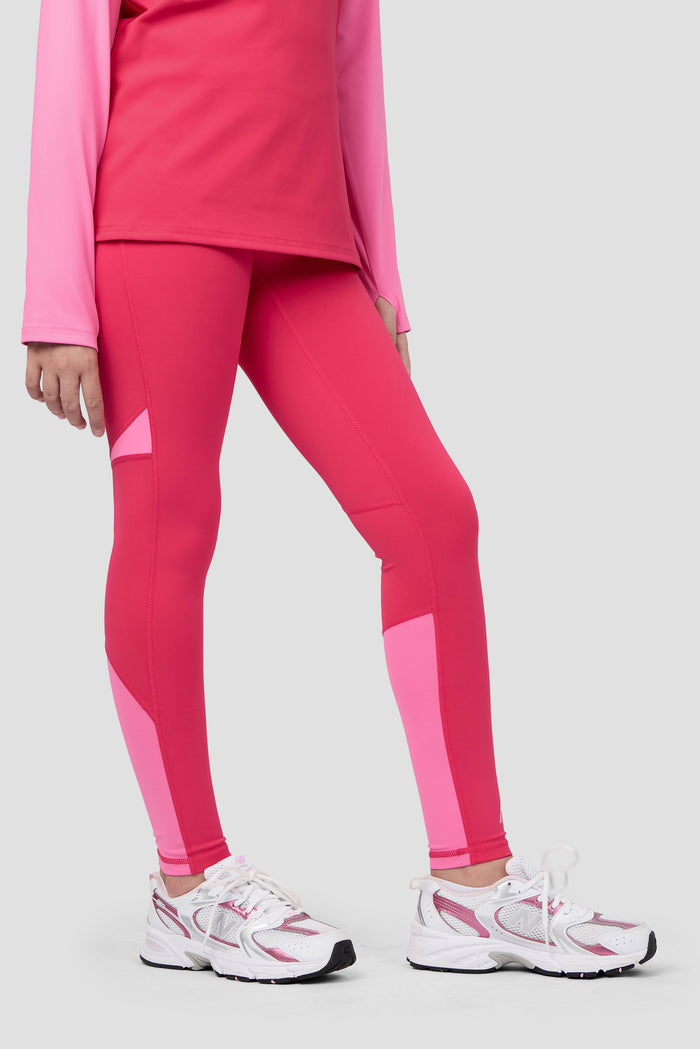 Girls Dash Legging - Hibiscus/Framboise
