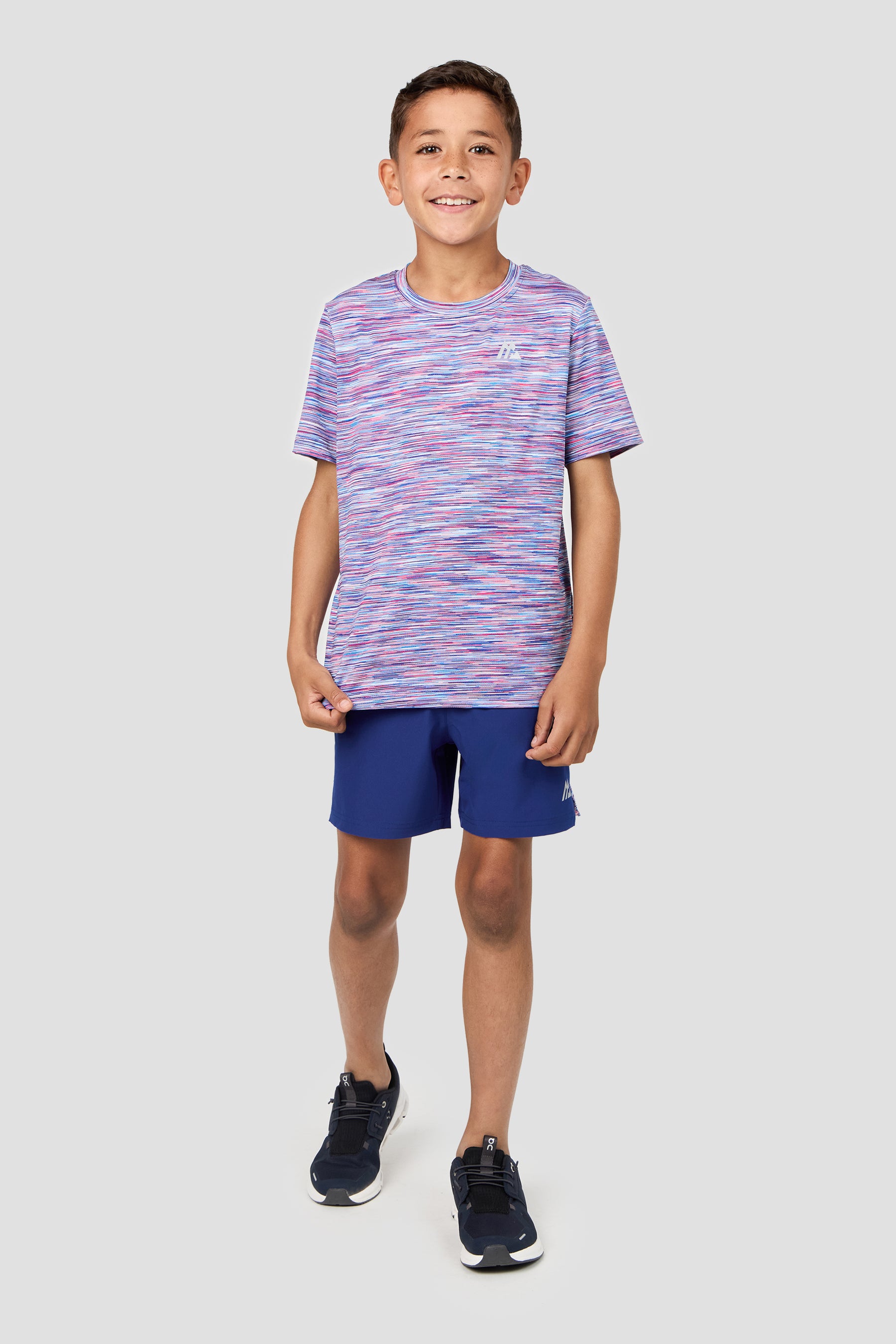 Boys Trail T-Shirt - Blue/Pink/White