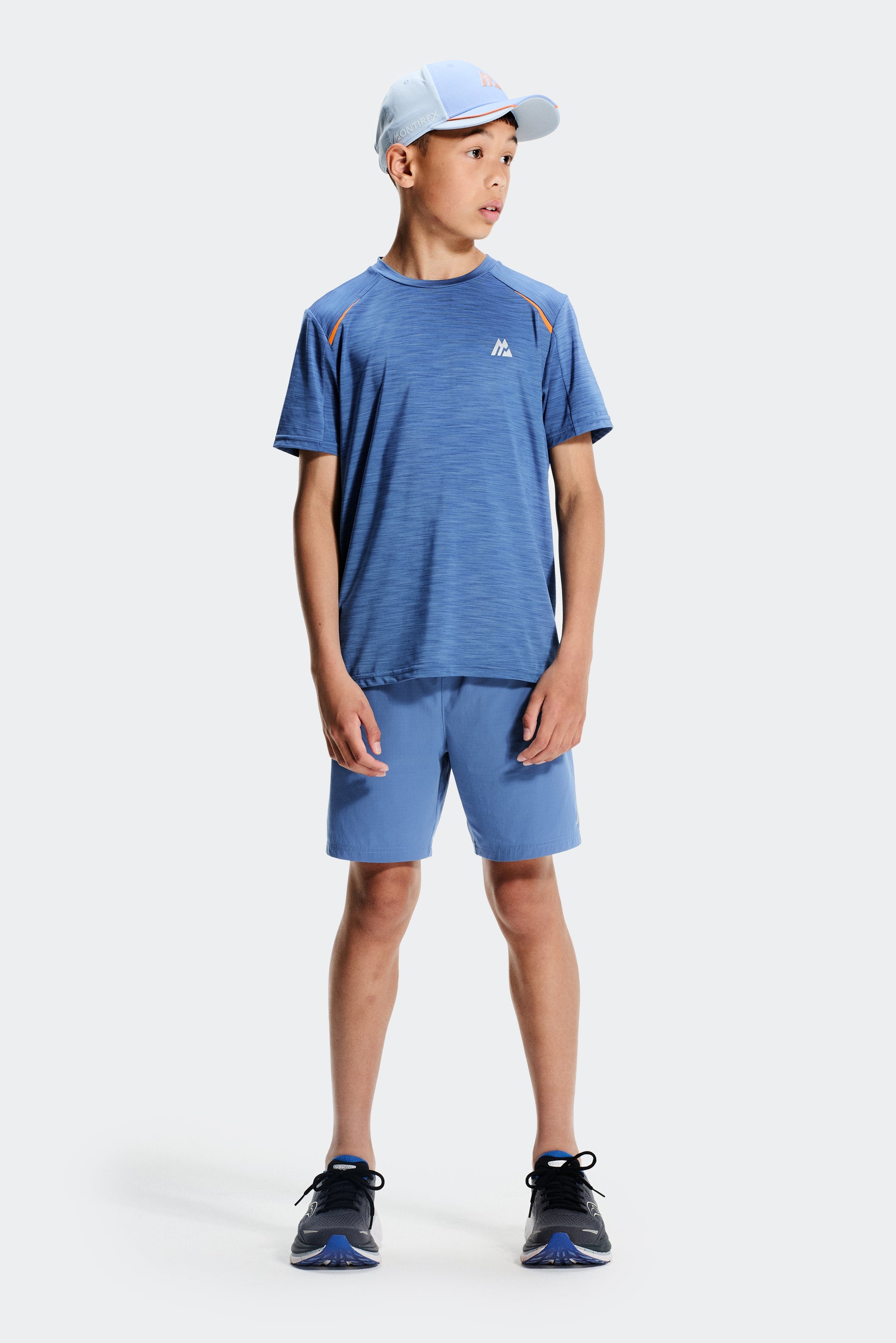 Boys Ignite T-Shirt  - Charcoal Blue/Tangerine Glow