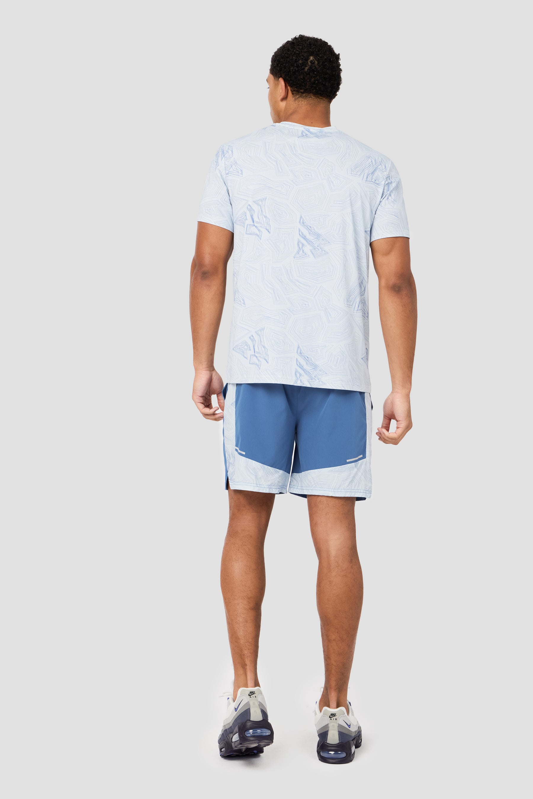 Geo M Print Short - Charcoal Blue/Summer Mist