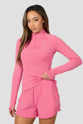 Breathe 1/4 Zip - Peony Pink