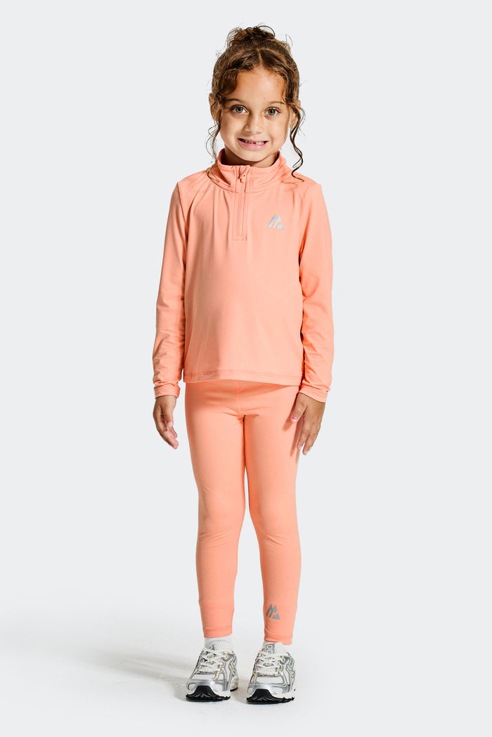 Infant Girls Bounce 1/4 Zip/Legging Set - Peach Punch
