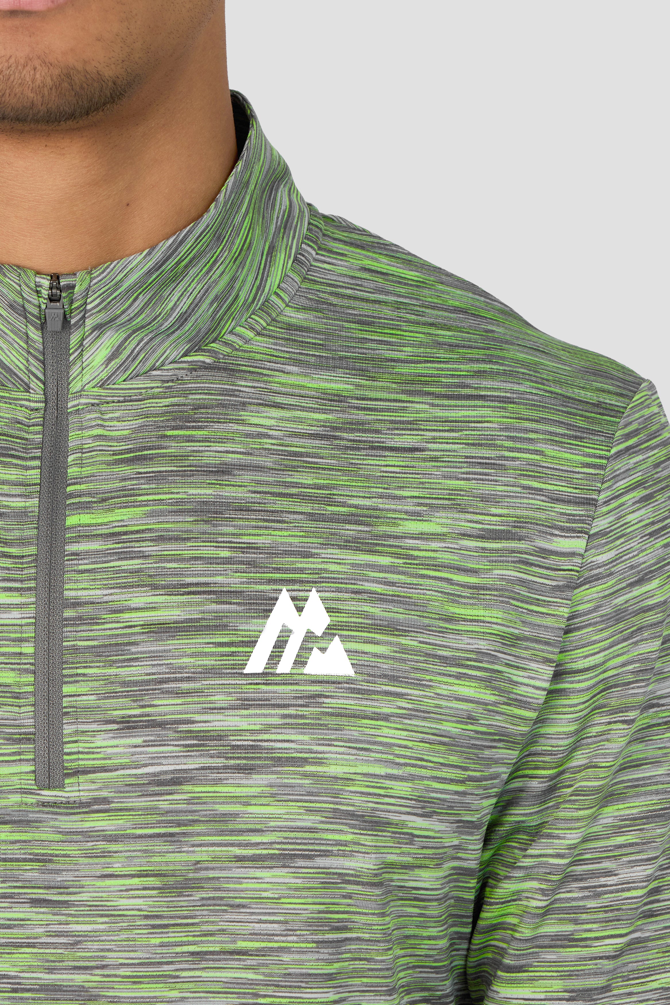 Montirex Trail 1/4 Zip Grey/Neon Green | Sportswear Gymwear
