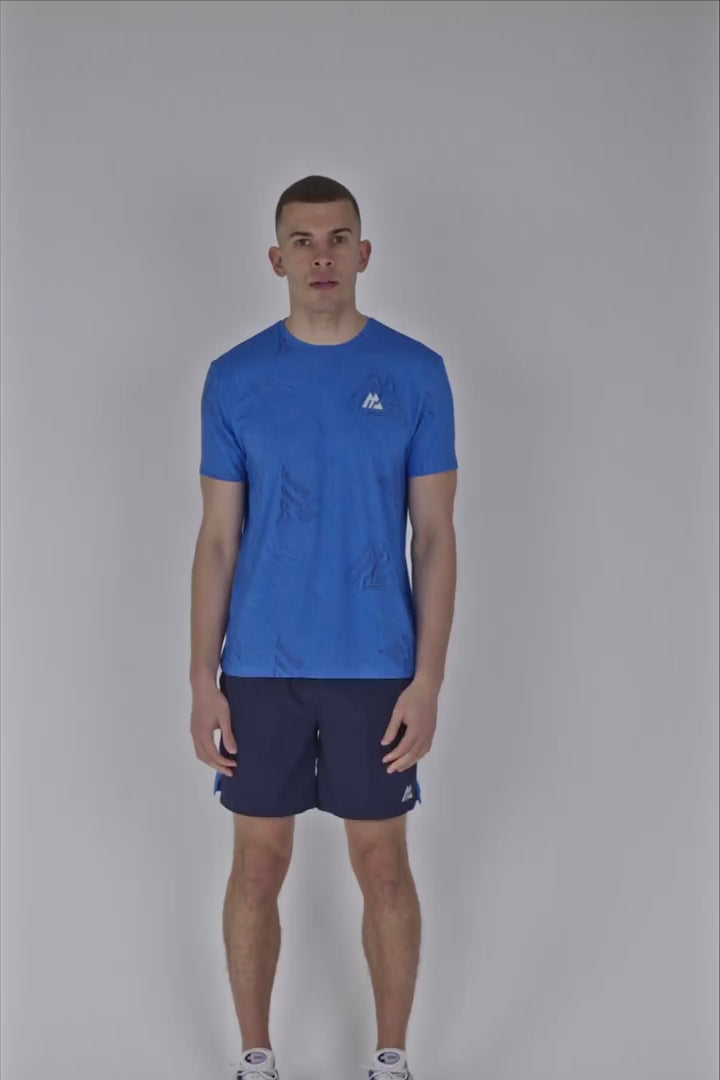 Geo M Print T-Shirt - Celestial Blue/Midnight Blue