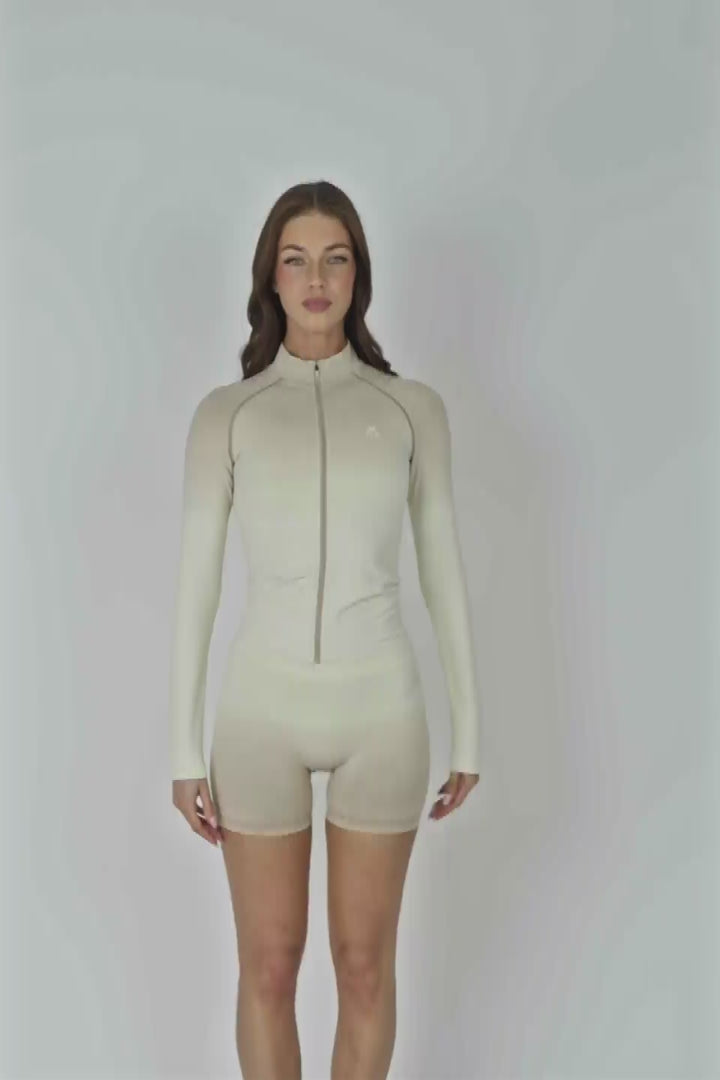 Arise Seamless Full Zip - Maple Wood/Vanilla Foam