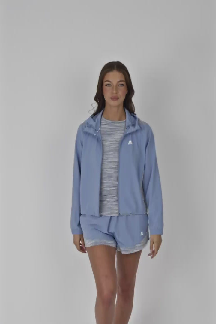 Women's Trail Windbreaker - Light Blue/Grey Multi