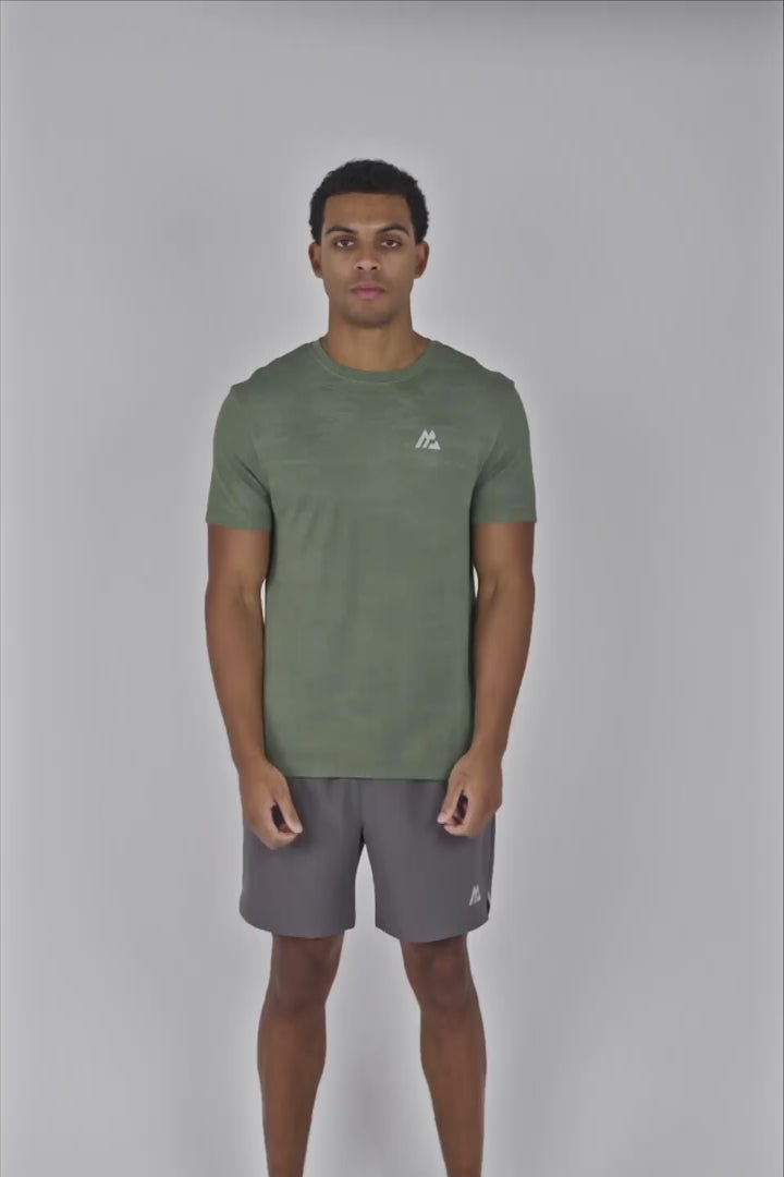 Glitch Seamless T-Shirt - Green Slate/Ash Green