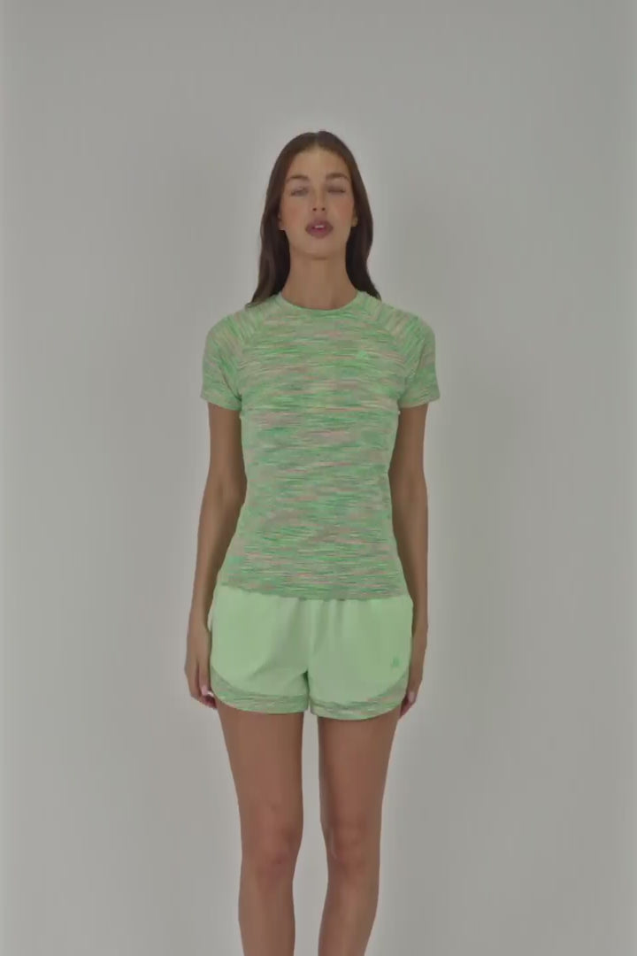 Women's Trail T-Shirt - Green/Pink