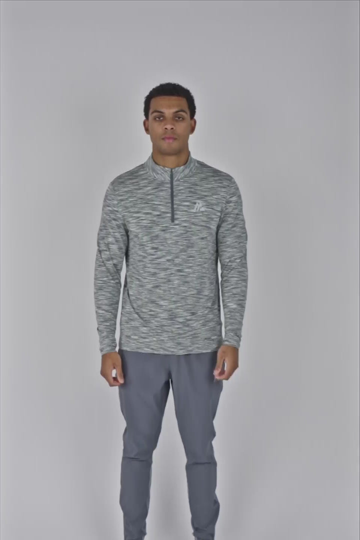Montirex Trail 1/4 Zip Sportswear - Grey/Green/White Gymwear