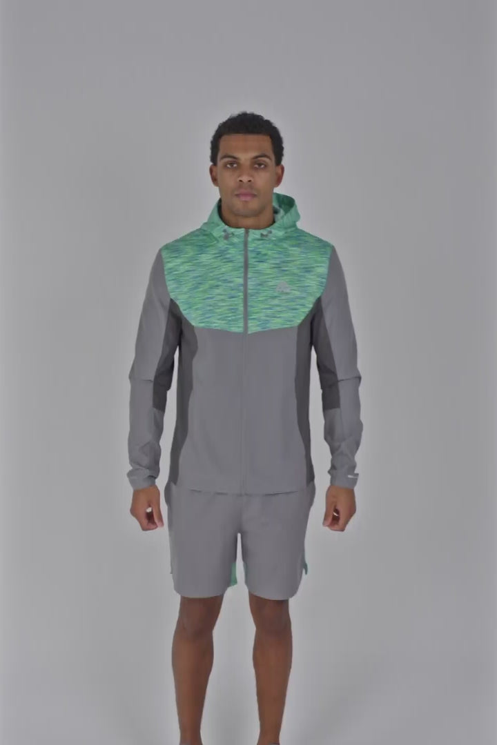 Trail Windbreaker - Grey/Blue/Green Multi