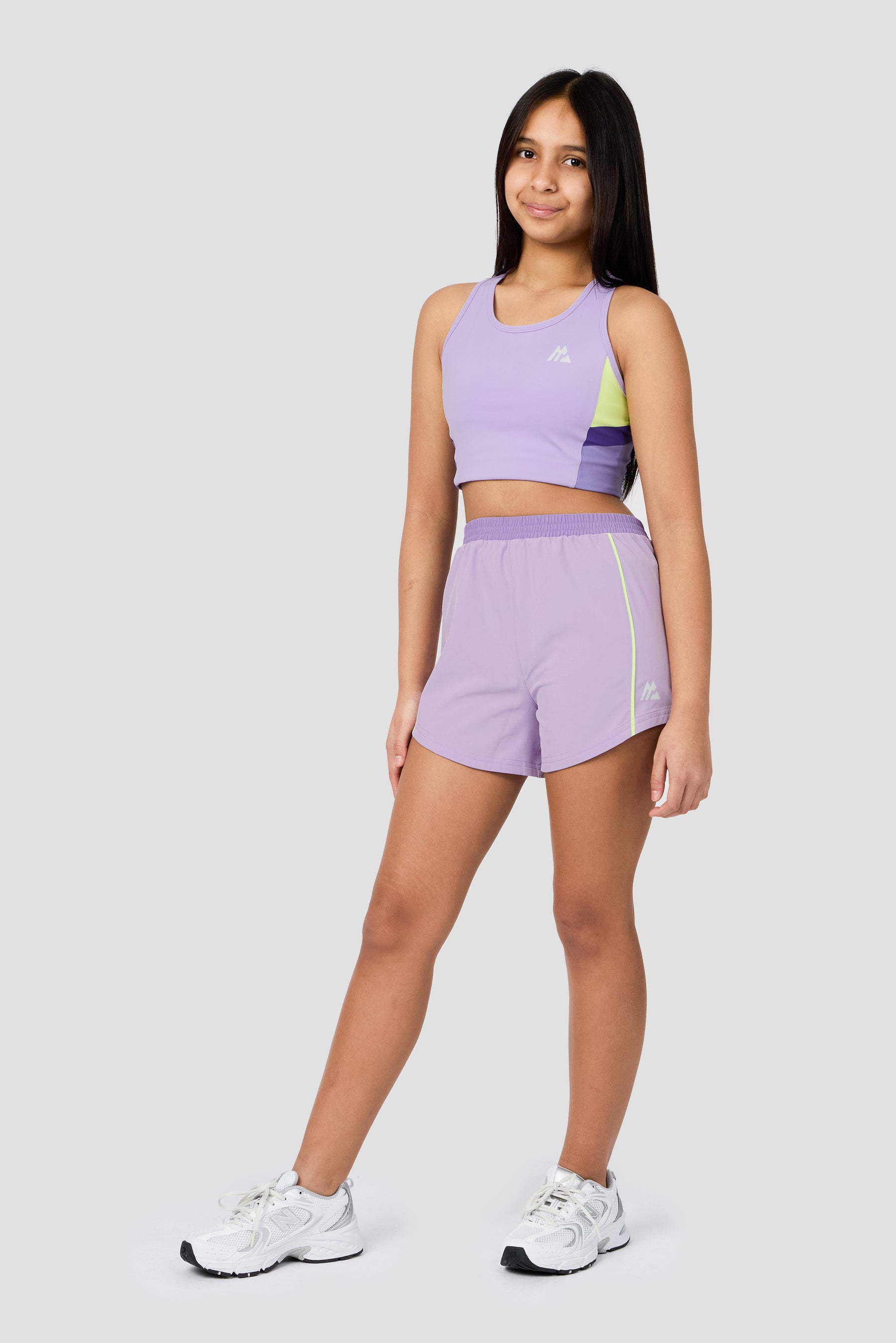 Girls Lumina Sports Bra - Parma/Lilac Chalk/Palazzo/Apple