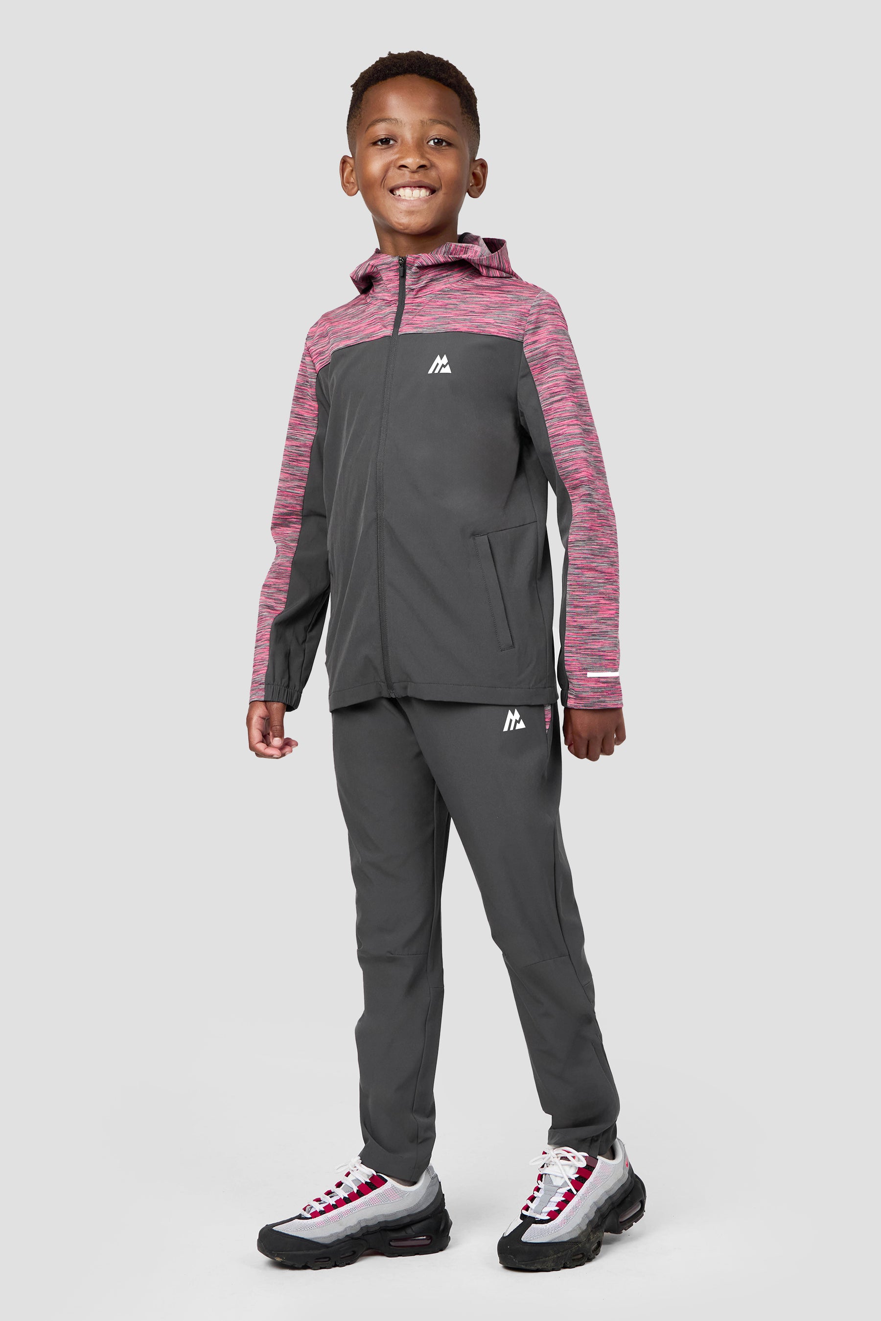 Boys Trail Panel Woven Pant - Grey/Pink/Multi 