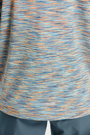Boys Trail 1/4 Zip - Blue/Green/Orange