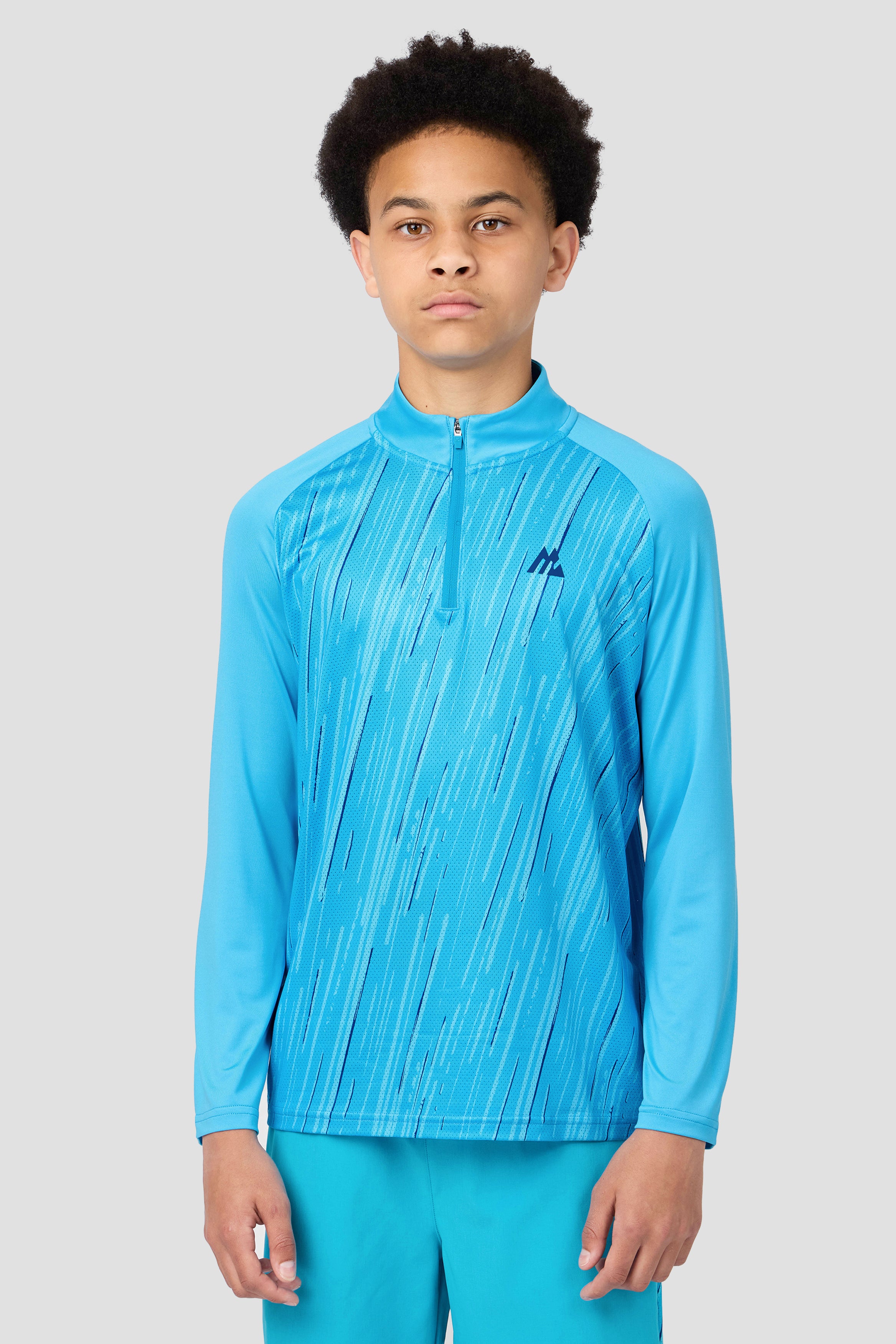 Montirex Boys Vigour 1/4 Zip Sportswear - Maya Blue Gymwear