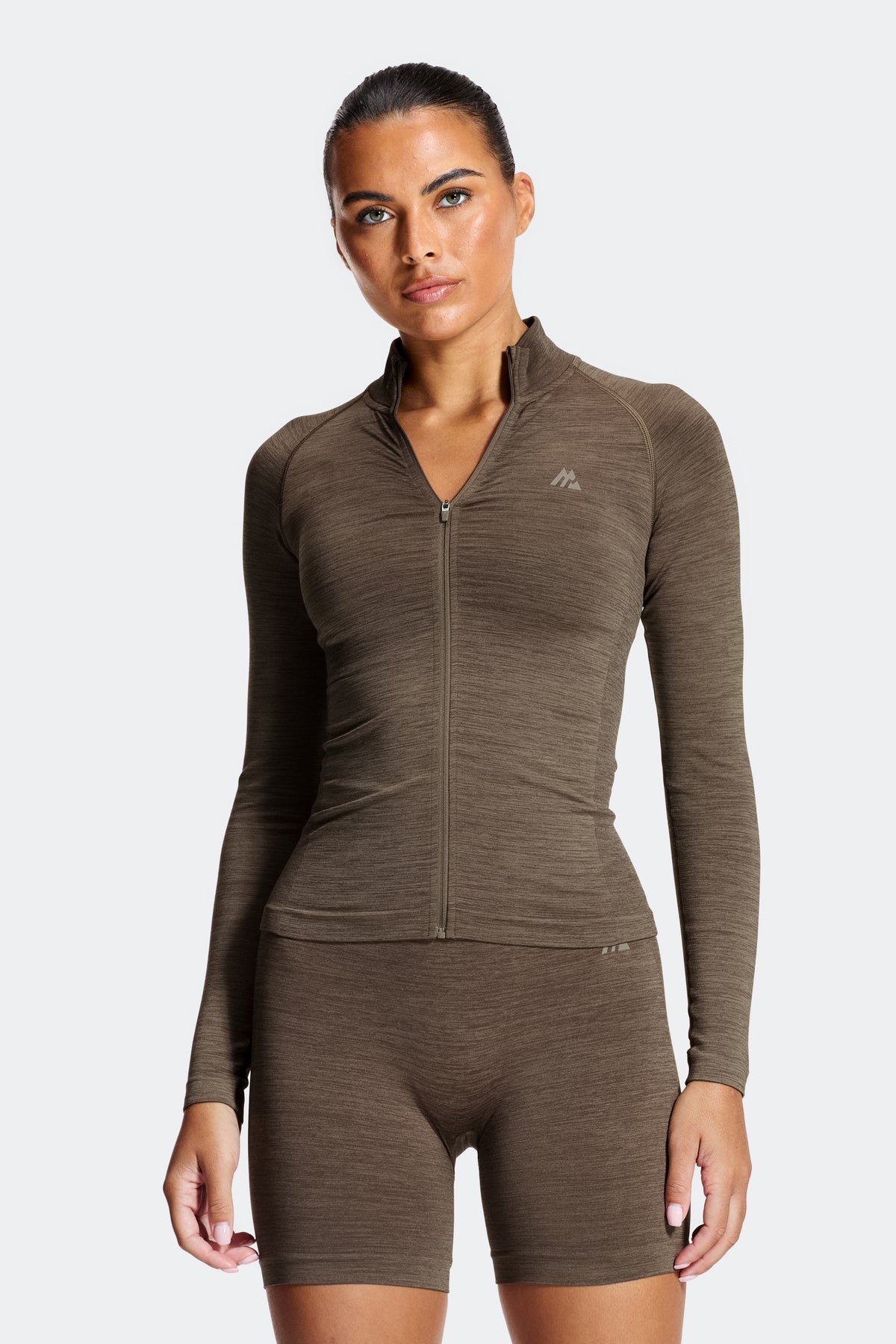 Trail Seamless Full Zip - Macchiato Marl