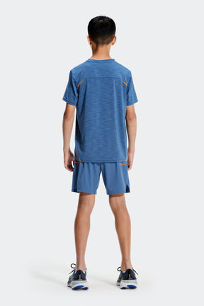 Boys Ignite Short - Charcoal Blue/Tangerine Glow