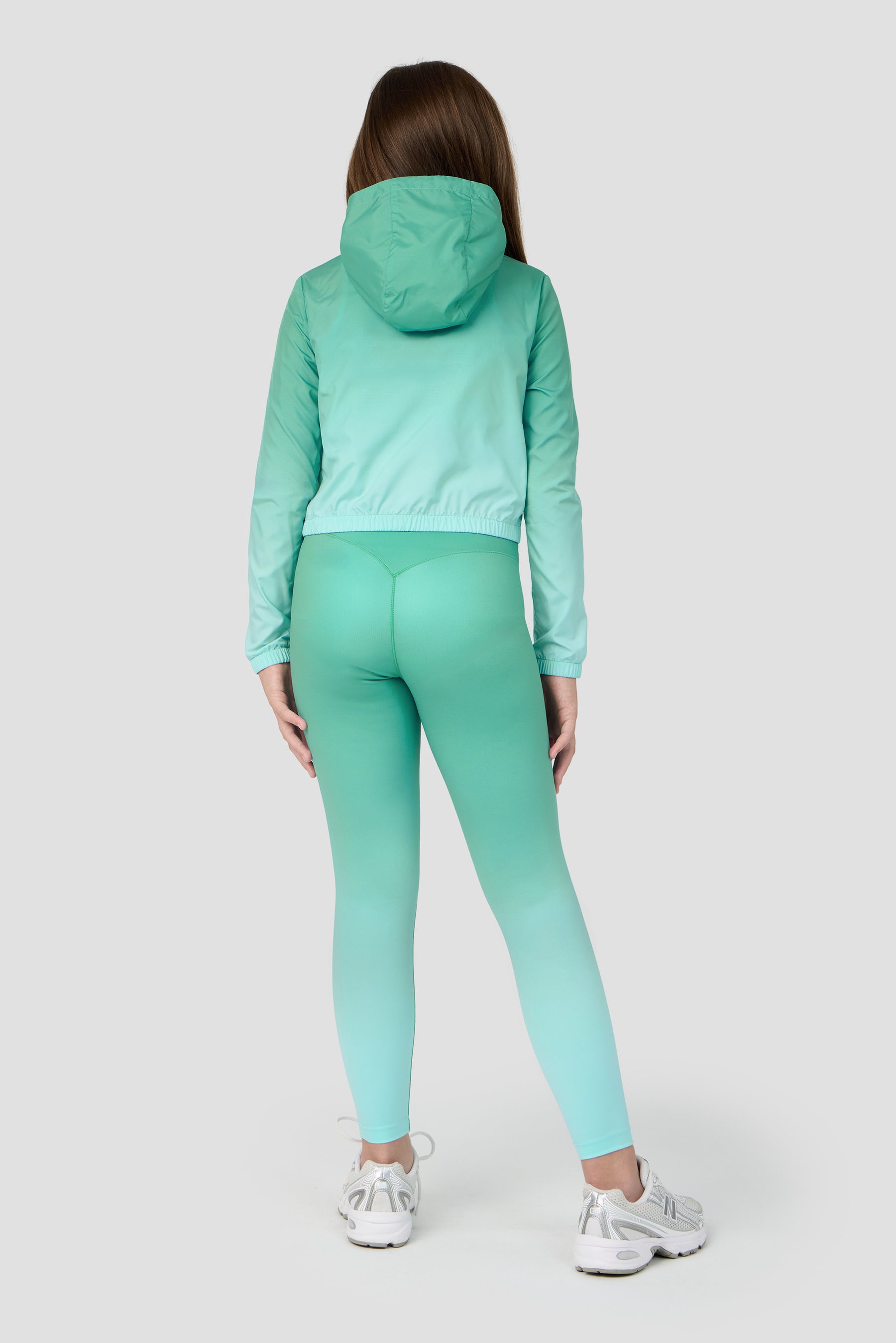 Girls Glow Windbreaker - Mineral Green/Arctic Blue