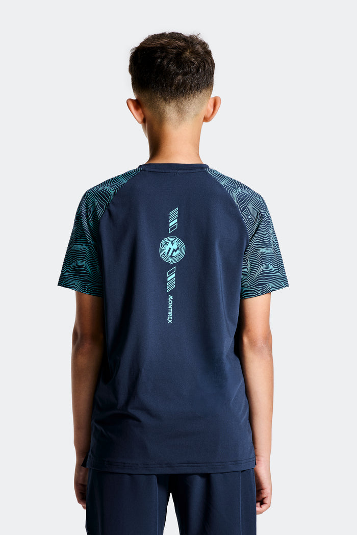 Boys Energy T-Shirt - Midnight Blue/Neon Sky