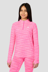 Girls Trail 2.0 1/4 Zip - Neon Pink Multi/White