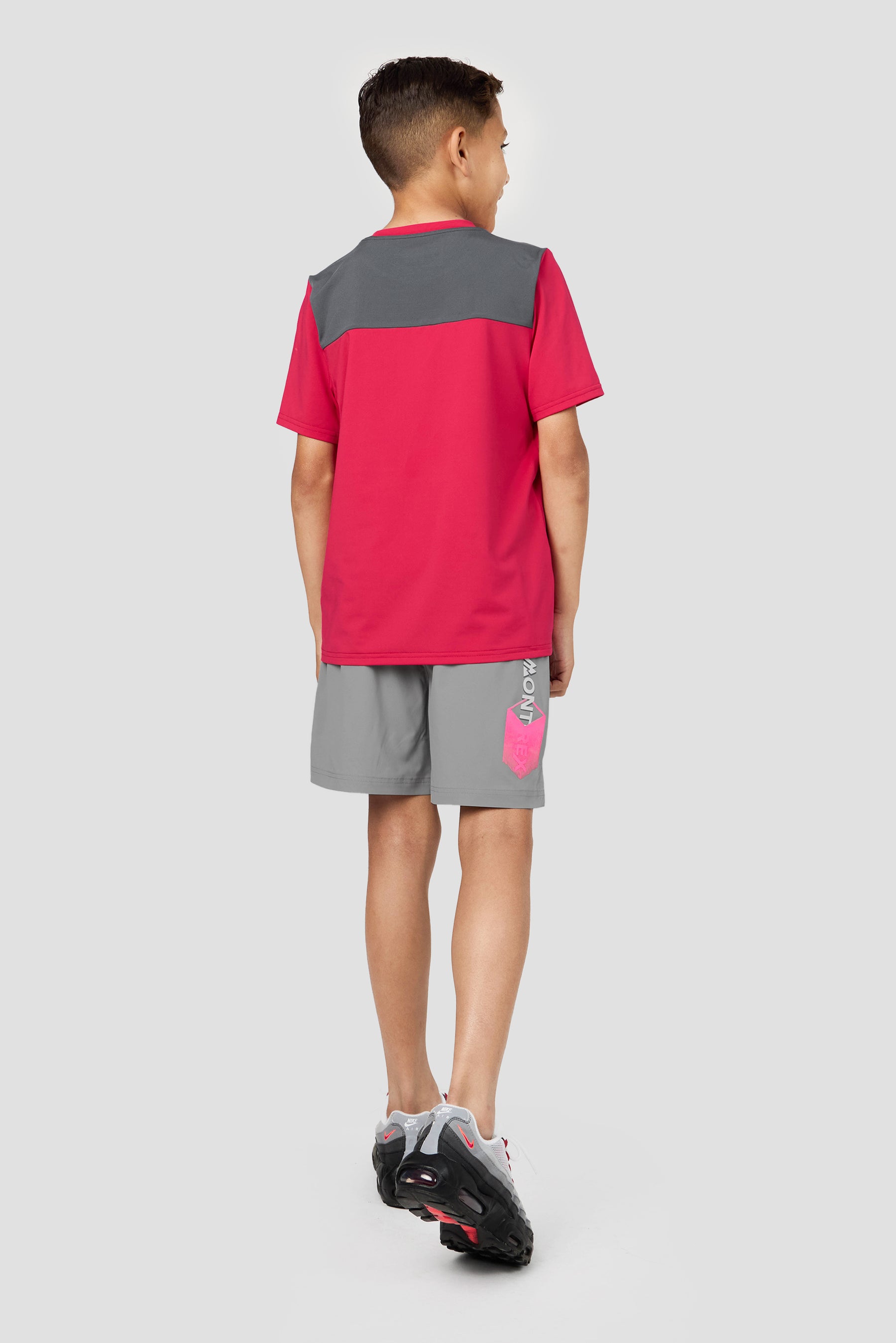 Boys MTX Run T-Shirt - Pomegranate/Slate Grey