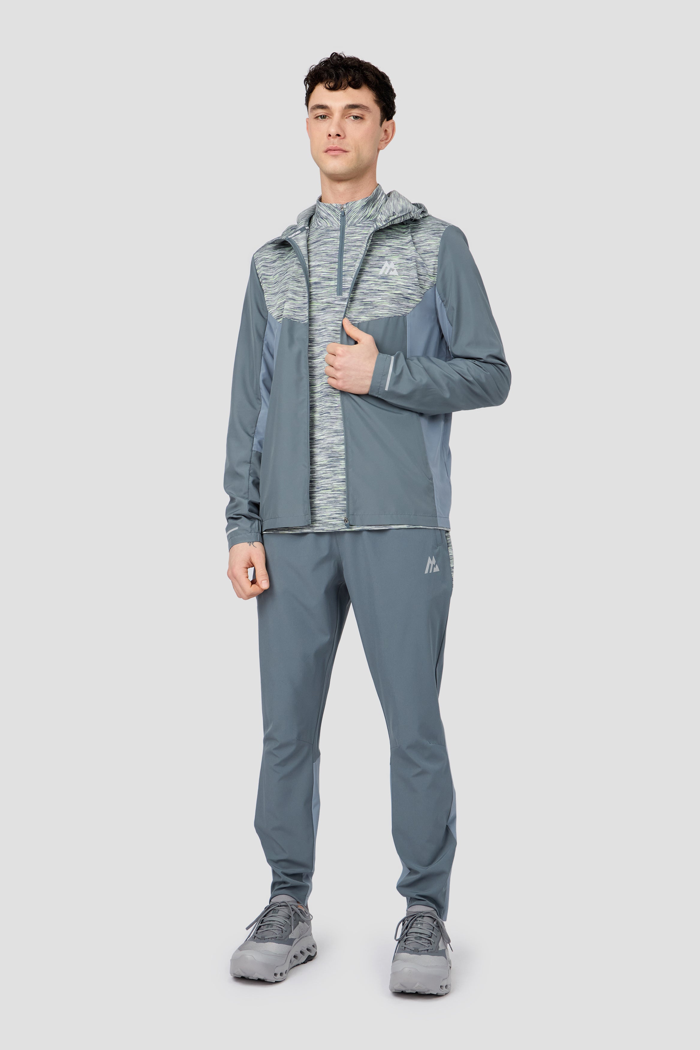 Montirex Trail 1/4 Zip Sportswear - Grey/Green/White Gymwear