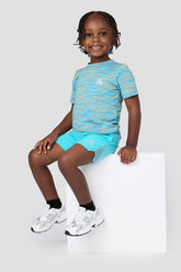 Infant Boy's Trail T-Shirt/Short Set - Neon Sky/Orange