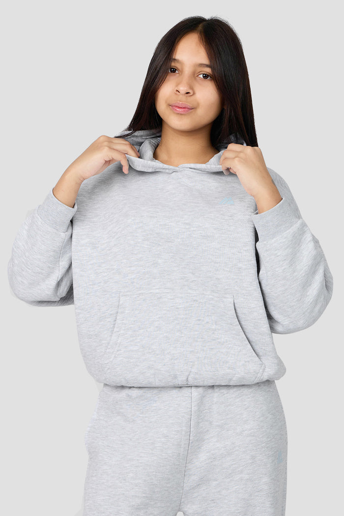 Girls Vibe Hood - Light Smoke Grey Marl/Misty Blue