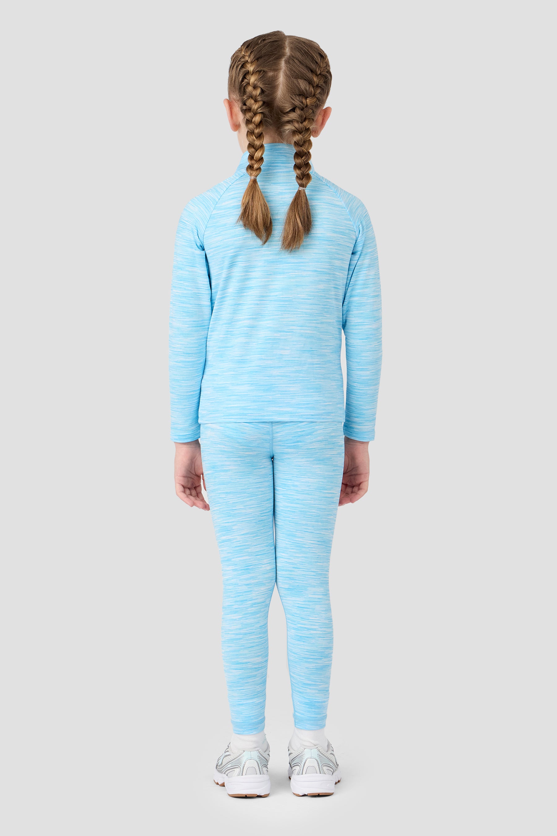Infant Girl's Trail 1/4 Zip/Legging Set - Seashell Blue/White