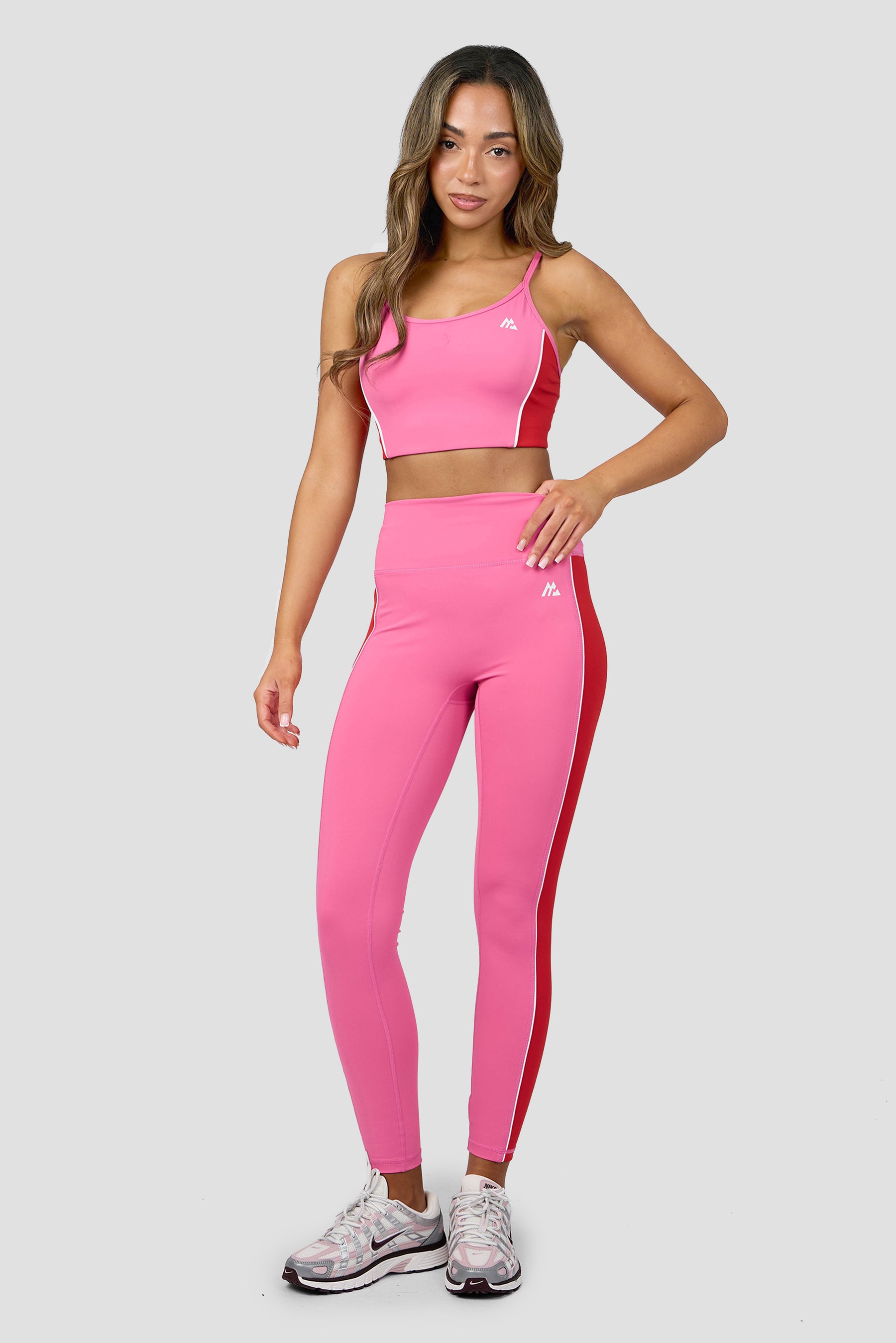 Vitality Legging - Peony Pink/Poppy Red/White