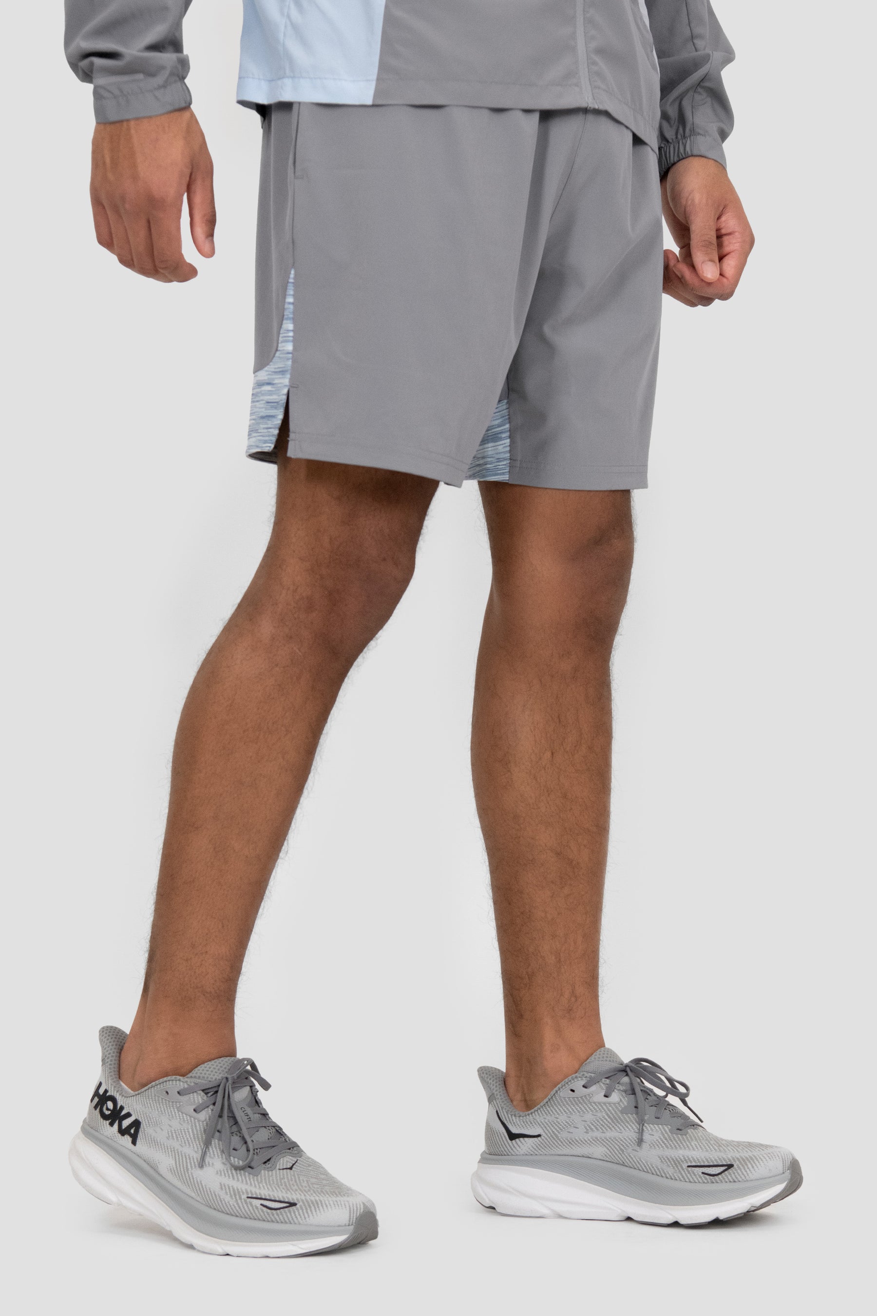 Trail Panel Short - Grey/White/Blue