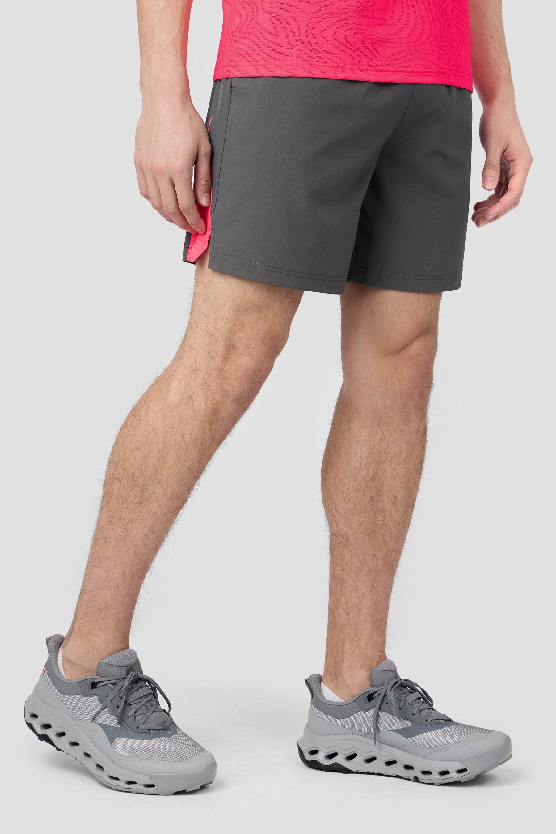 Tide Short - Cement Grey/Shocking Pink