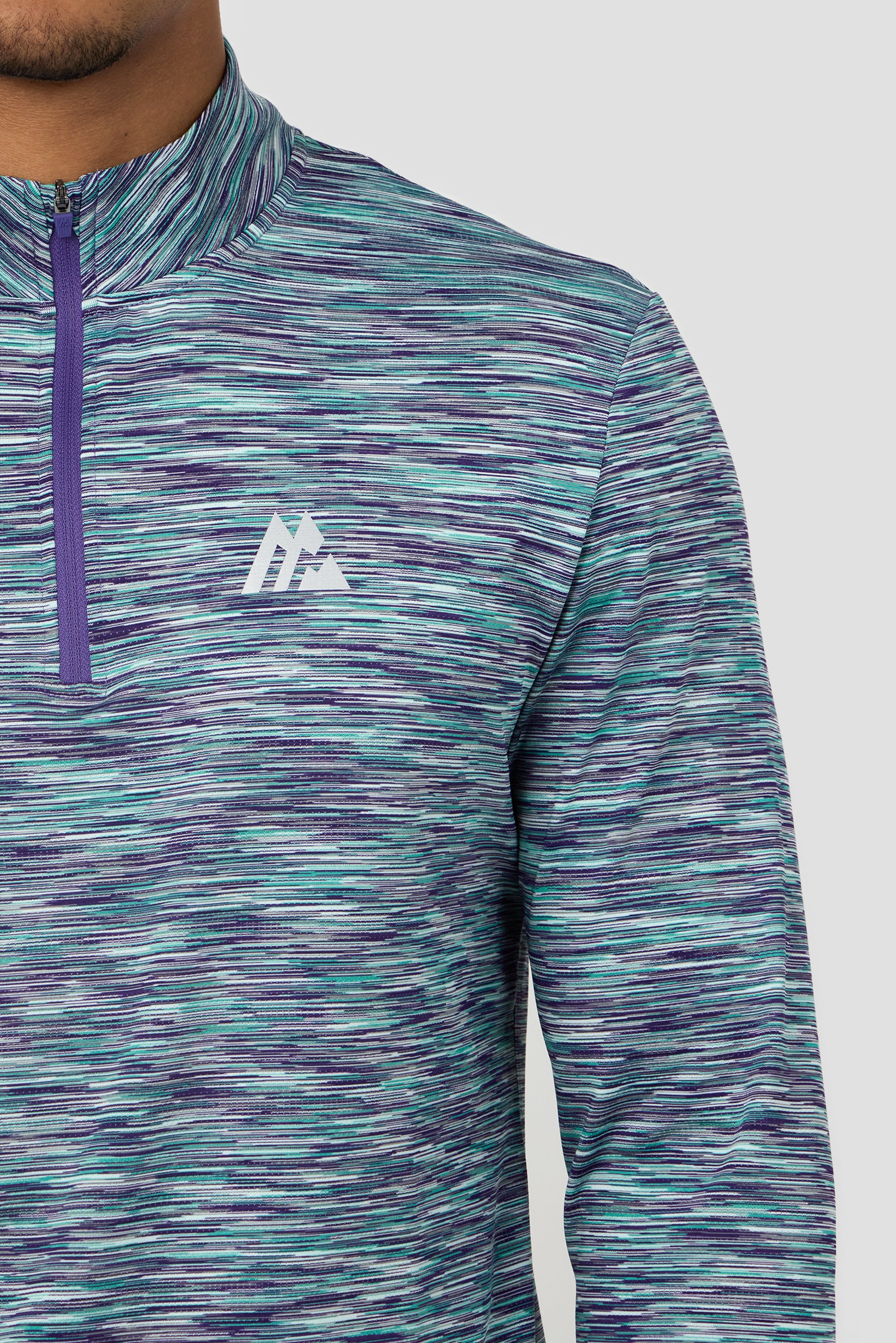 Trail 1/4 Zip - Grey/Green/Purple