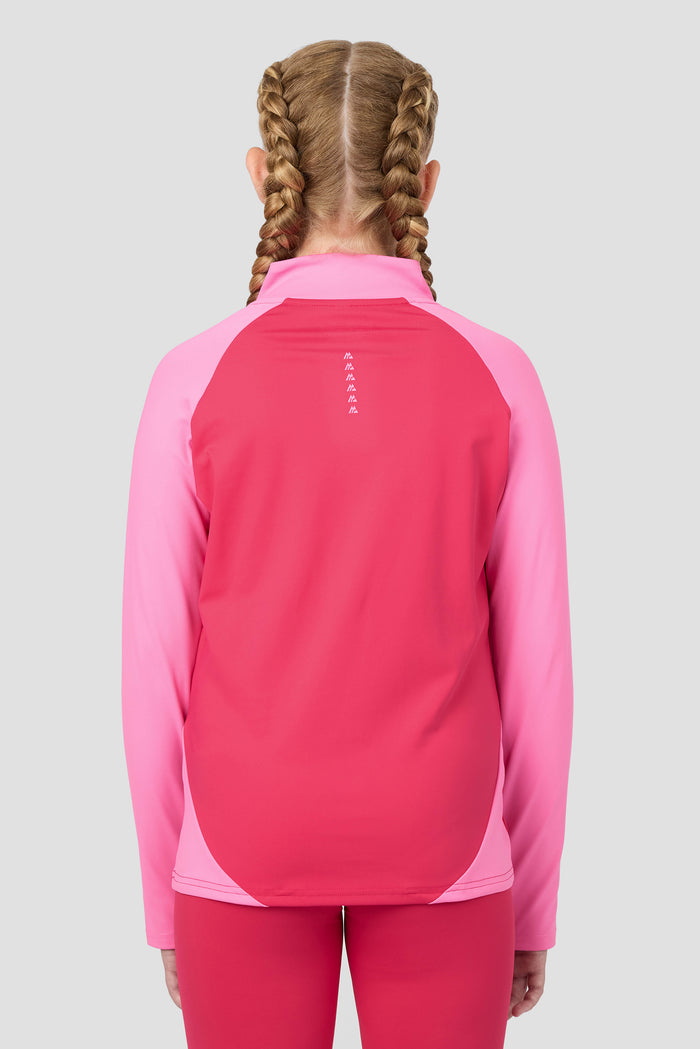 Girls Dash 1/4 Zip - Hibiscus/Framboise