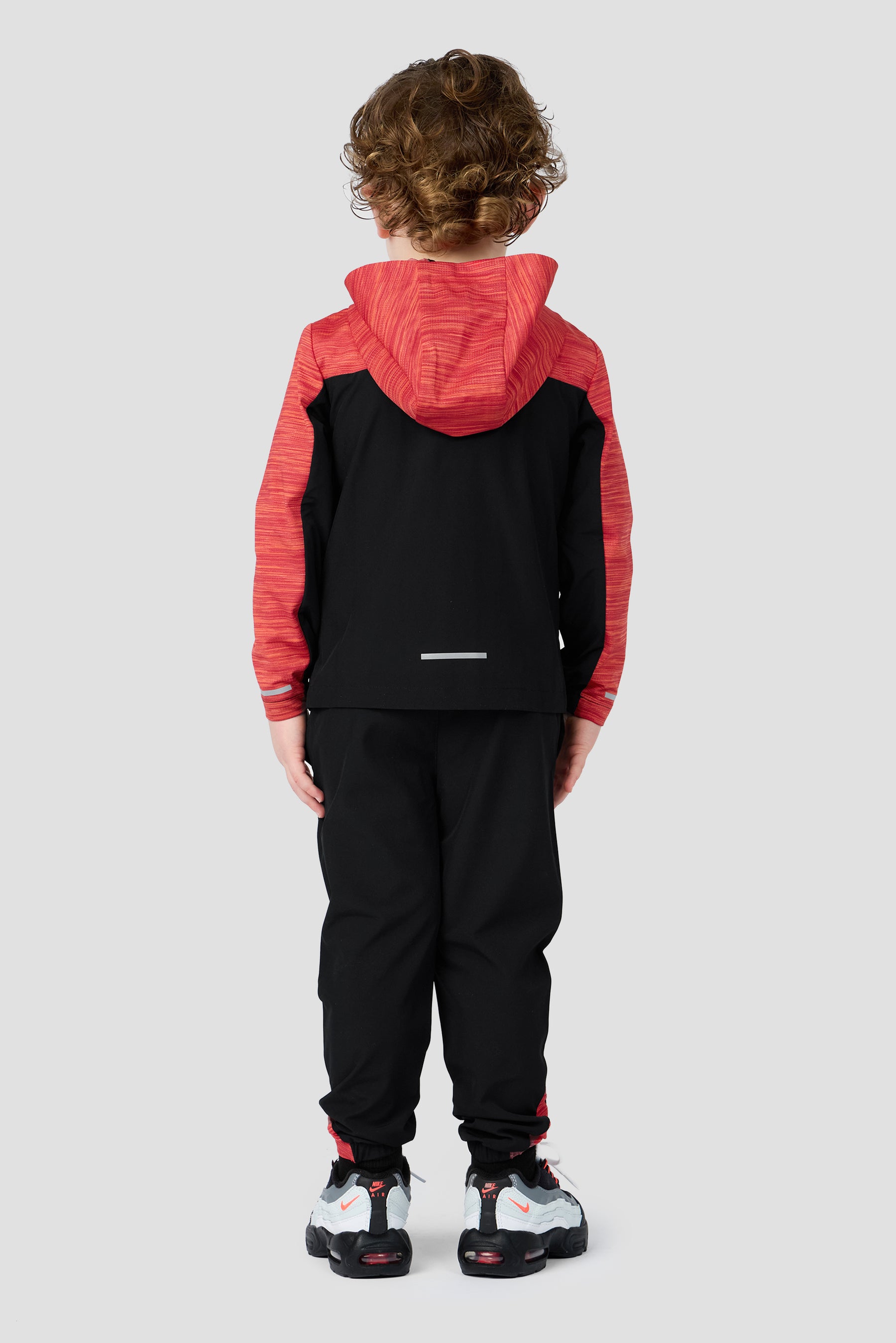 Infant Boys Trail Windbreaker/Pant Set - Black/Red/Orange