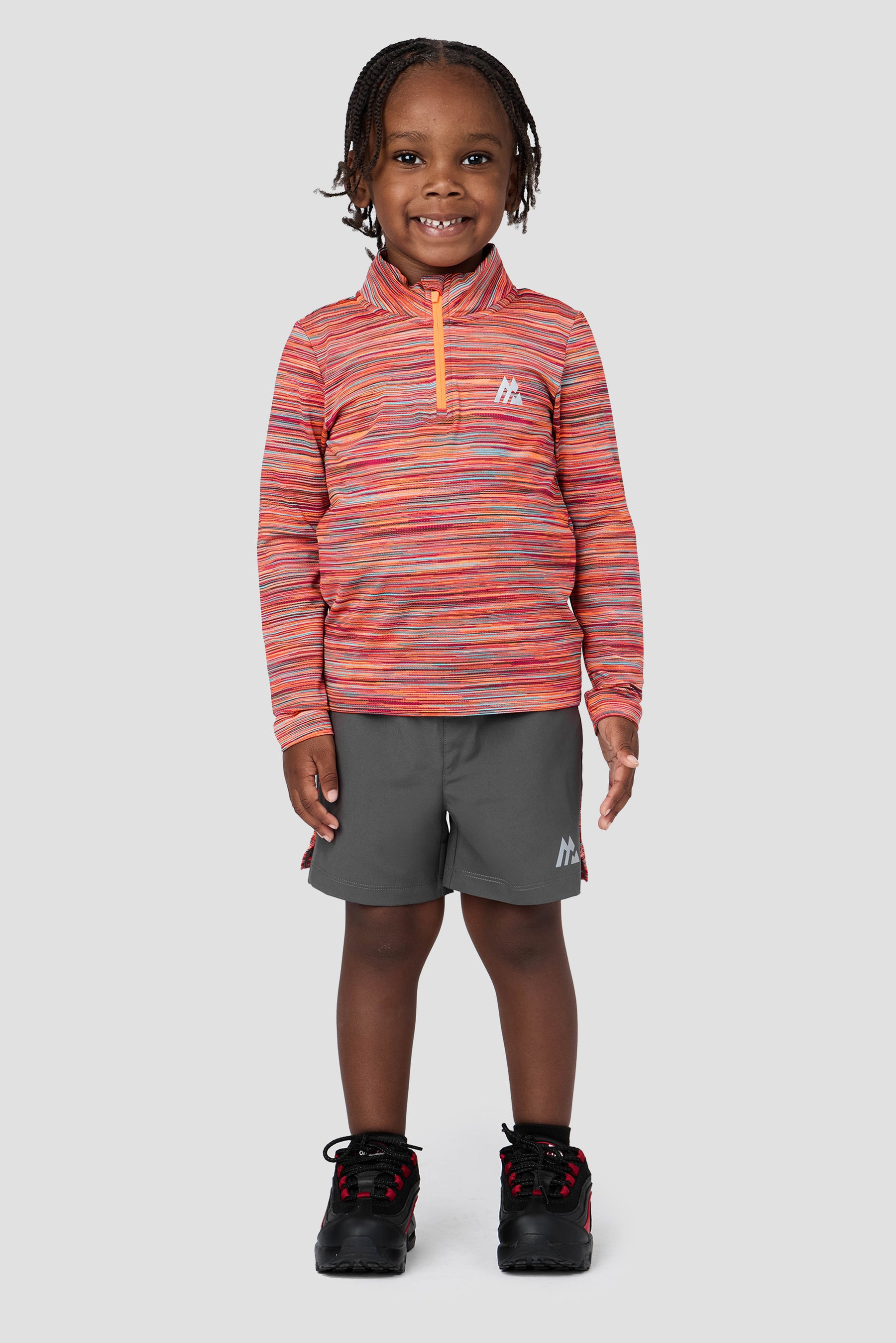 Infant Boy's Trail 1/4 Zip - Orange/Sky/Cherry