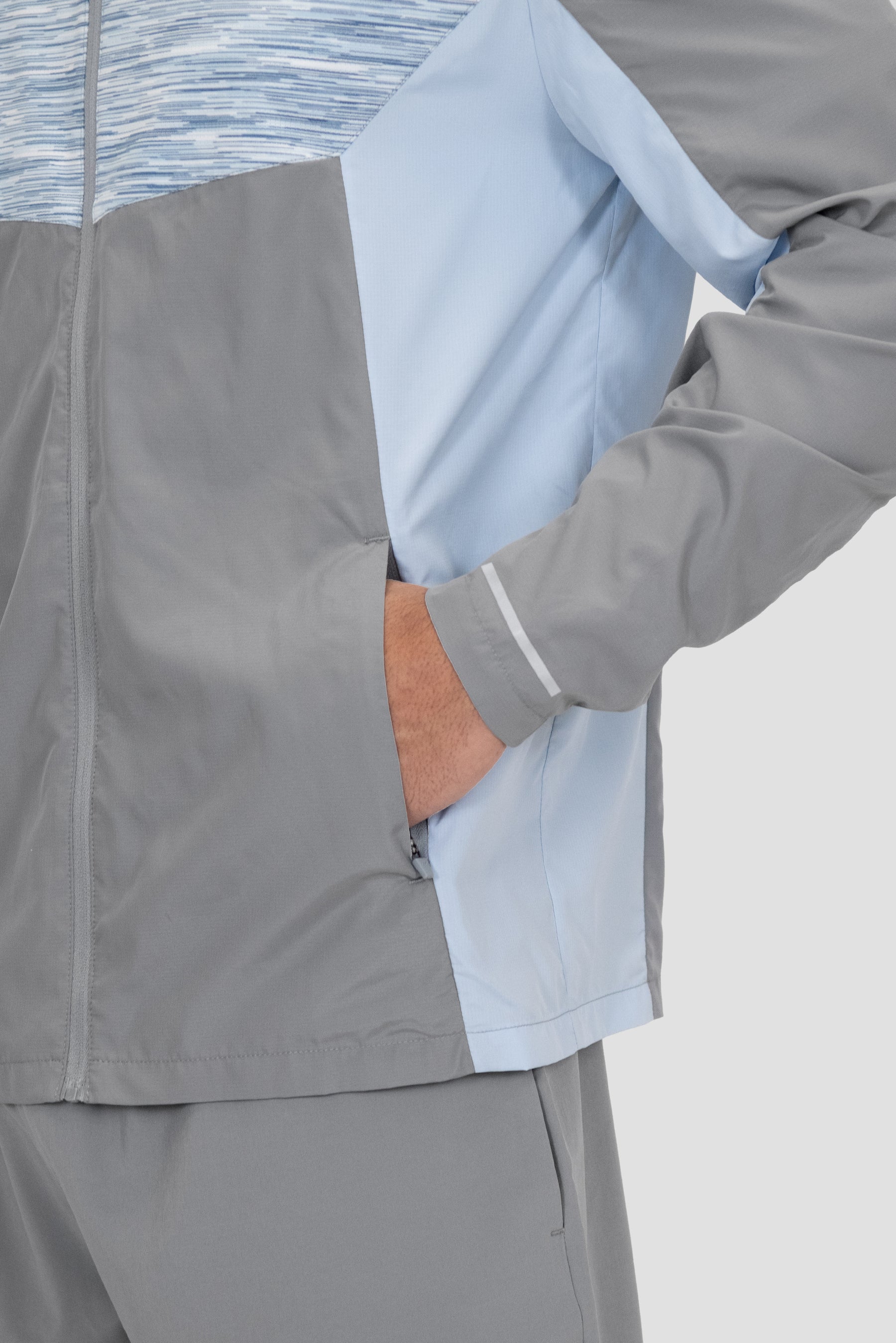 Trail Windbreaker - Grey/White/Blue