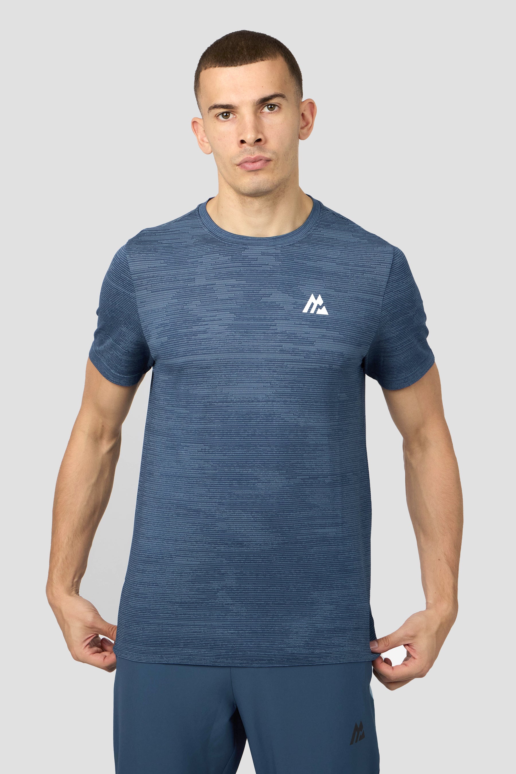 Glitch Seamless T-Shirt - Naval/Fresh Water