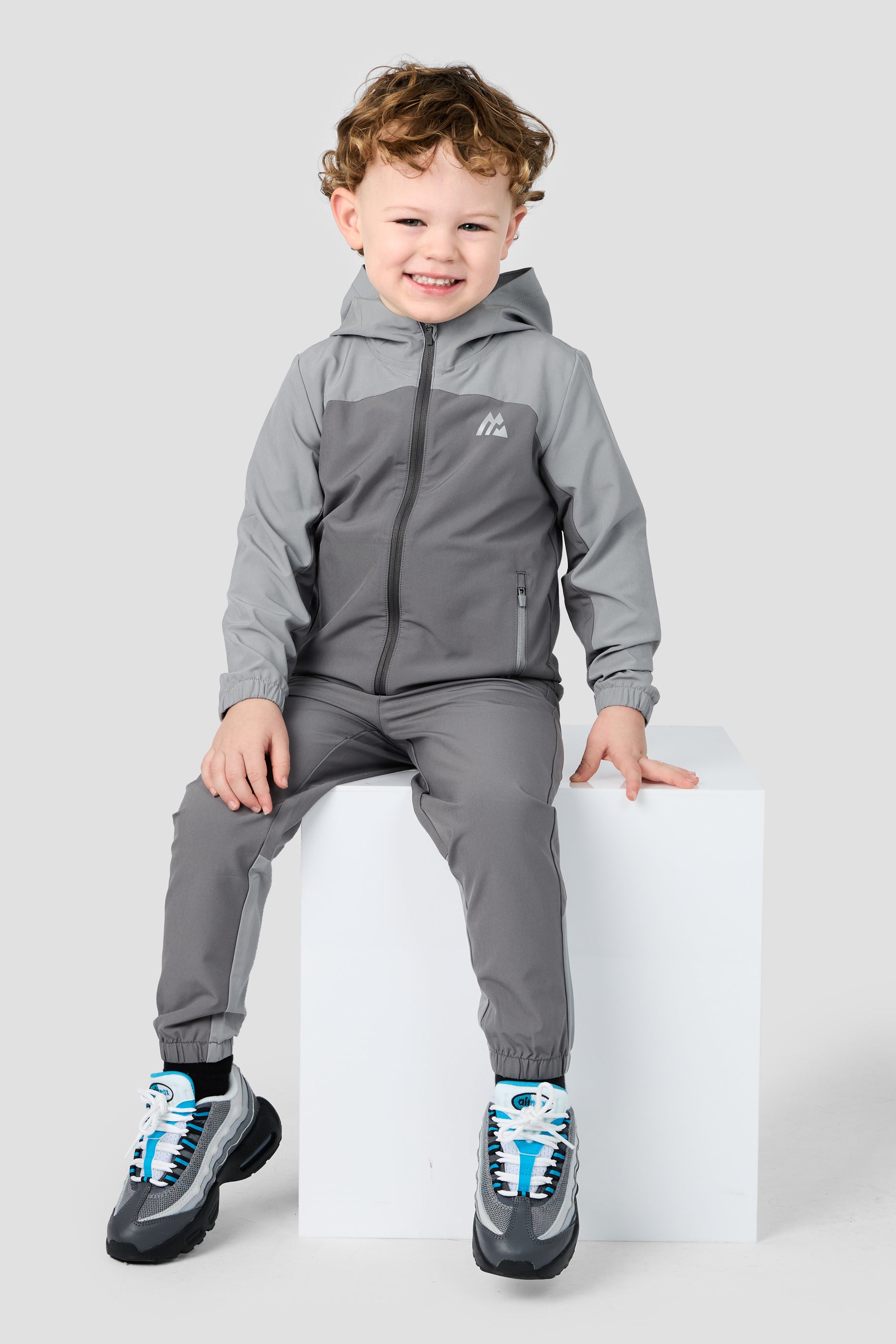 Infant Boys Pacer Jacket/Pant Set - Cement Grey/Platinum Grey