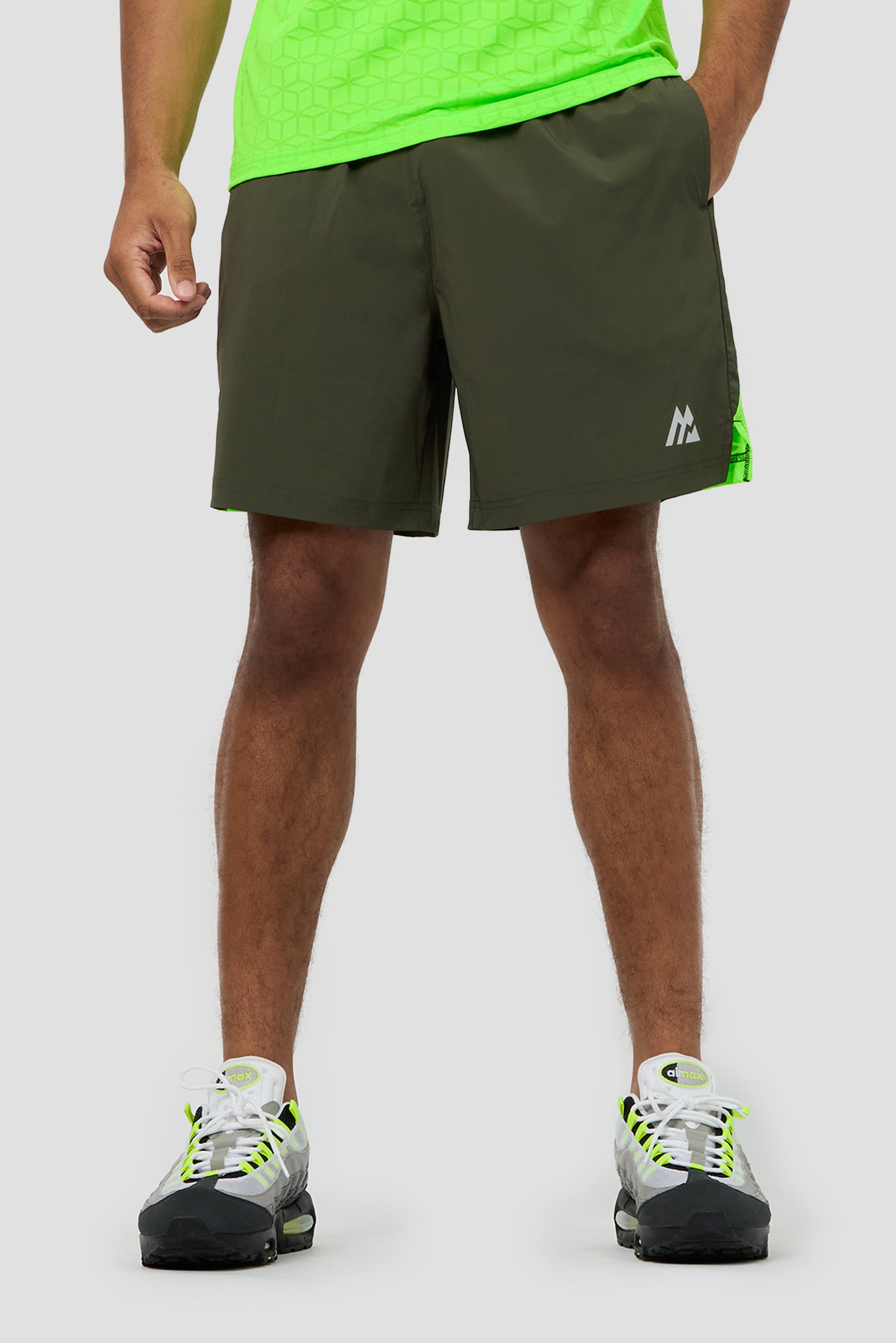 Cube Short - Elm/Neon Green