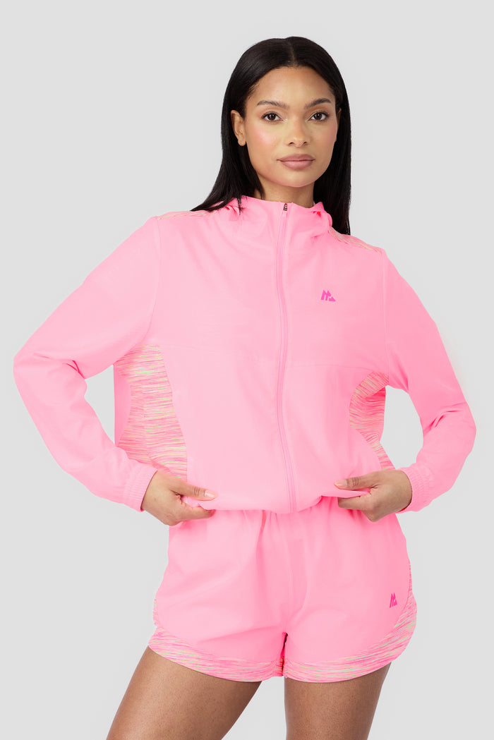 Women's Trail Windbreaker - Pink/Green/White