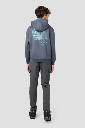 Boys Helix Graphic Hood - Slate Grey