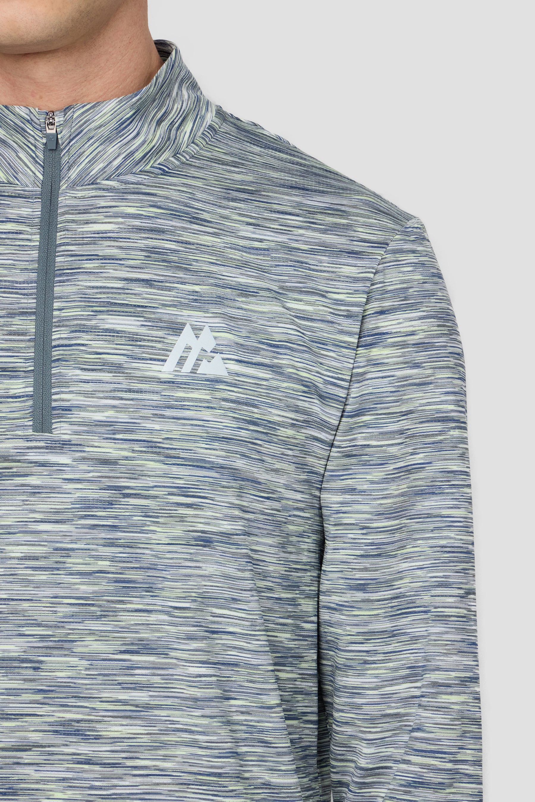 Trail 1/4 Zip  - Grey/Green/White