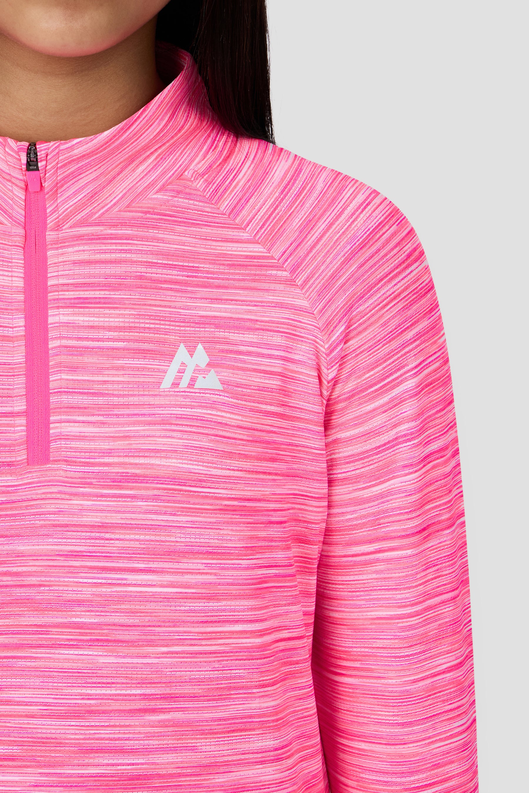 Girls Trail 2.0 1/4 Zip - Neon Pink Multi/White