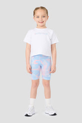 Infant Girls Swirl T-Shirt/Cycling Short Set - White/Misty Blue