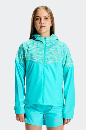 Girls Trail Windbreaker - Aqua Blue Multi