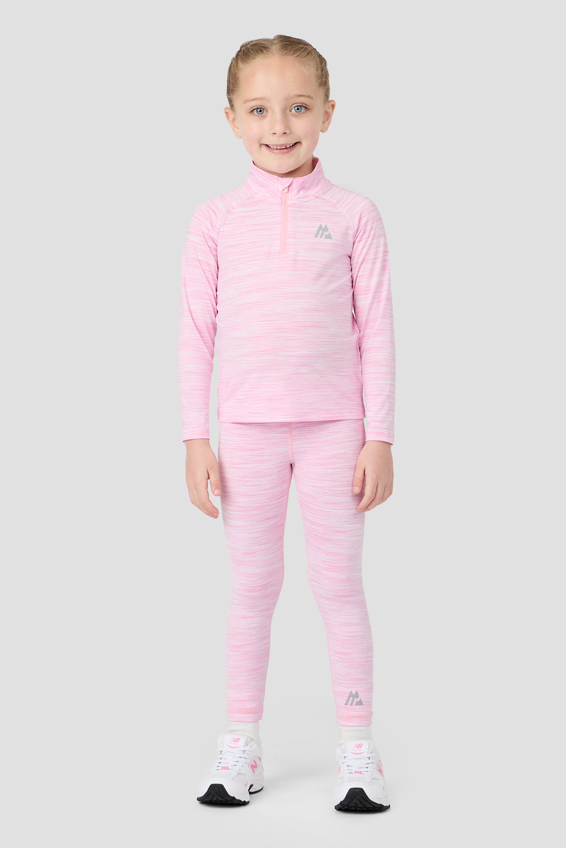 Infant Girls Trail 1/4 Zip/Legging Set - Soft Pink/White